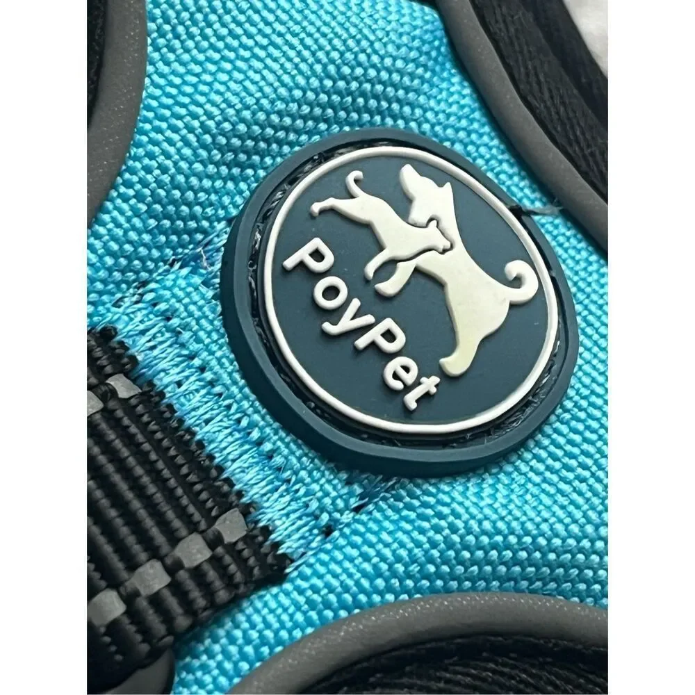 NWOT PoyPet black and blue dog harness - S